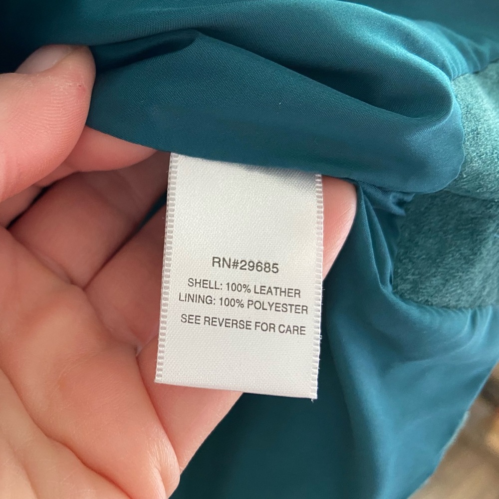 Pendleton Petite Dark Teal Leather Button Up Jack… - image 4